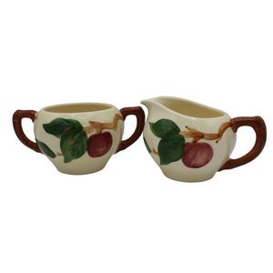 Vintage Franciscan Dinnerware Apple Orchard Pattern Ceramic Sugar Creamer Set